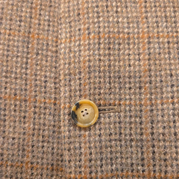 Vintage LambsWool Plaid Tweed Preppy Blazer Sports Jacket Brown Size 44 - Picture 7 of 16